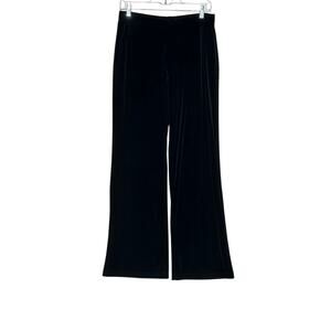 JKLA black velvet wide leg pull on pants size Medium